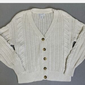 cupcakes & cashmere Ivory Cable Knit Cardigan